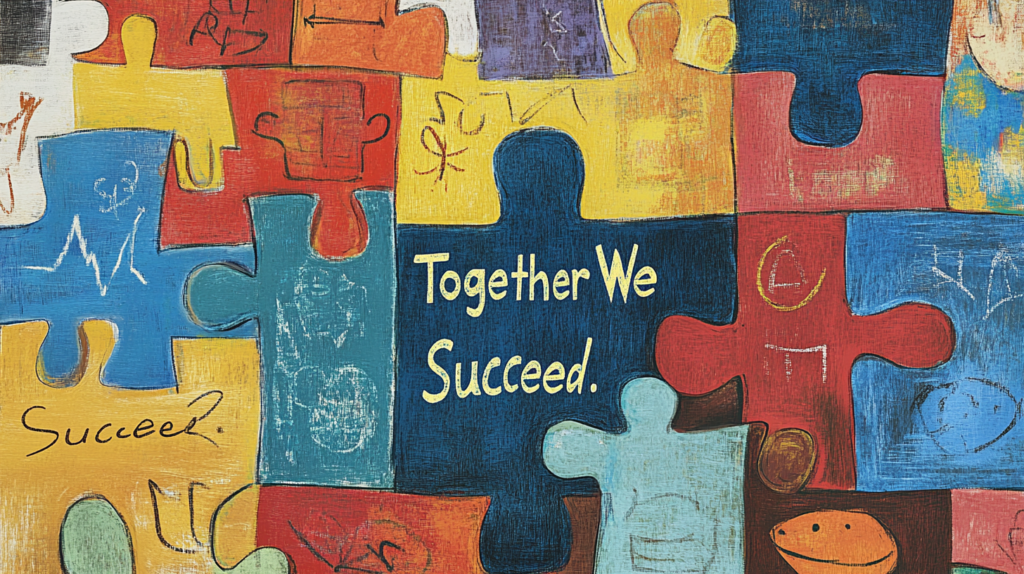 Illustration of a puzzle symbolizing teamwork and unity, related to quotes about teams.