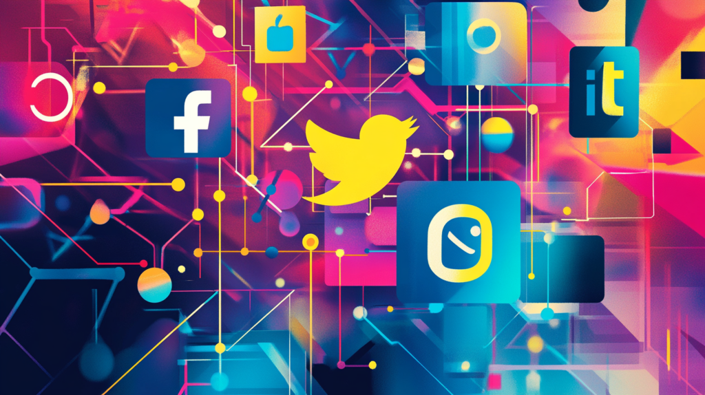 Social media platforms connected for recruitment strategies.