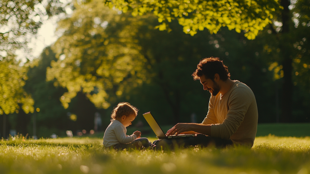 Parent balancing work and family with a flexibility schedule.