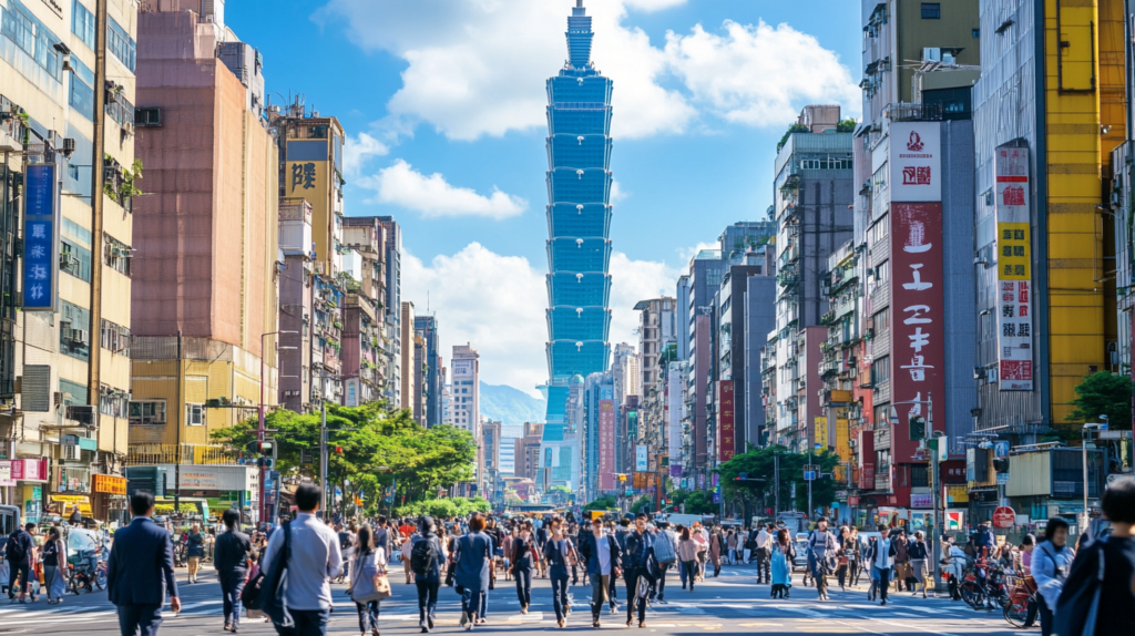 Taiwan cityscape illustrating the average salary trends for 2025.