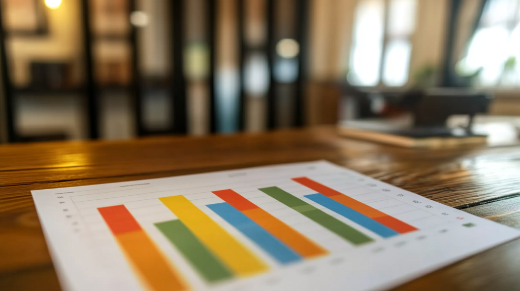 Comparative bar chart of net income growth over three years.