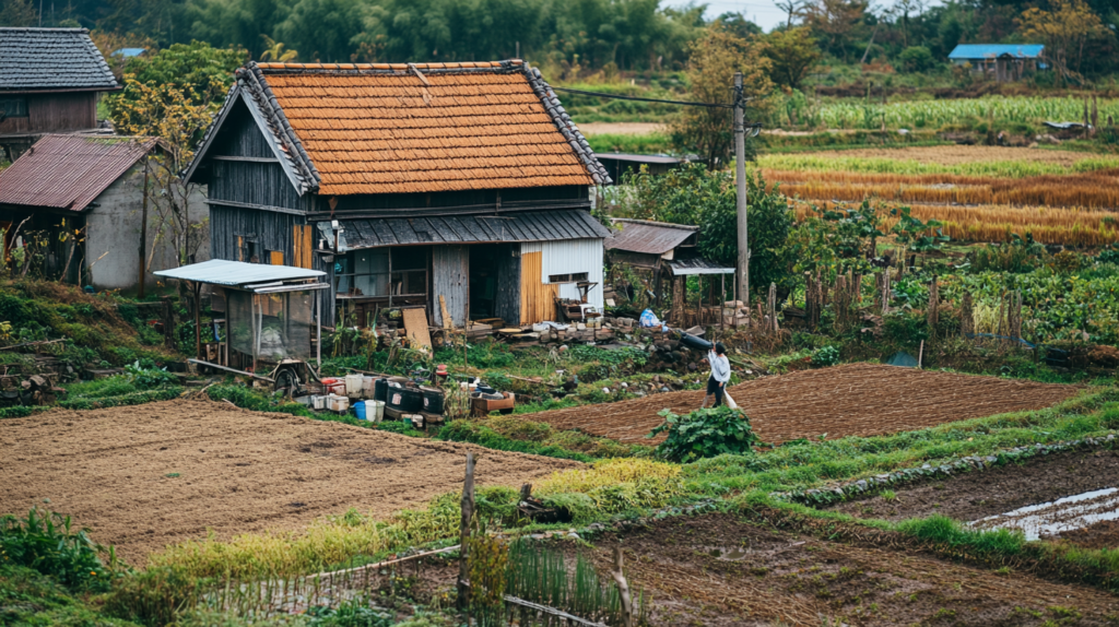 Rural lifestyle and average salary in Japan.