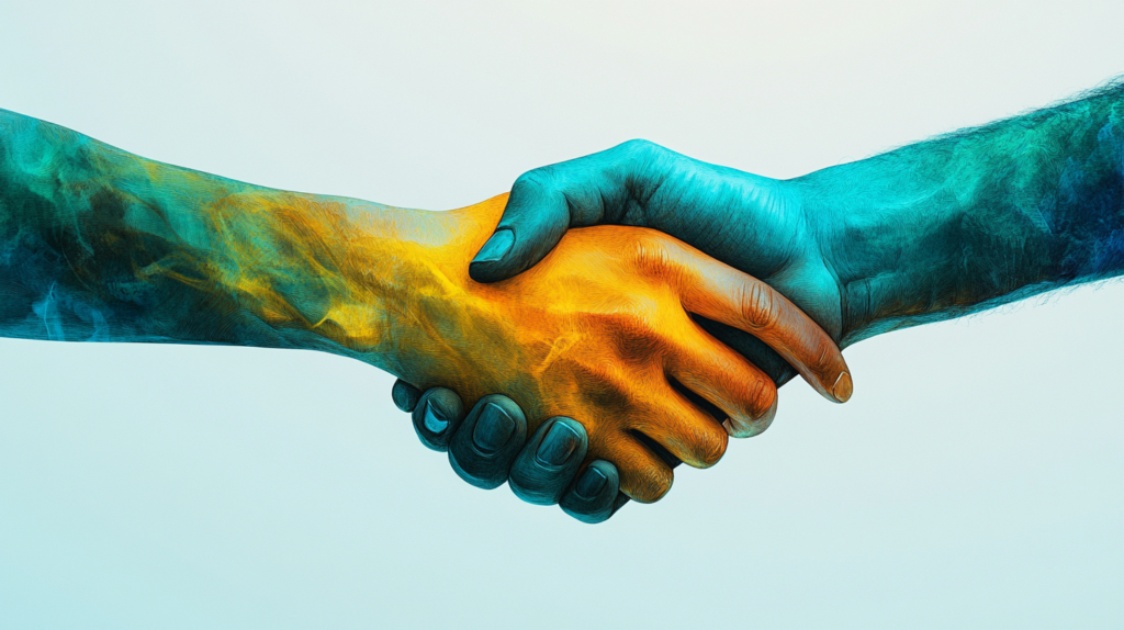 Upwork vs Fiverr handshake symbolizing trust and secure collaborations.