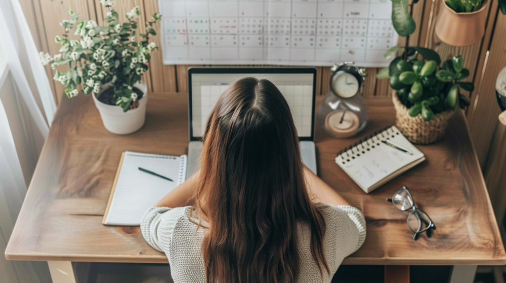 Remote worker planning their time off from work with a laptop and to-do list.