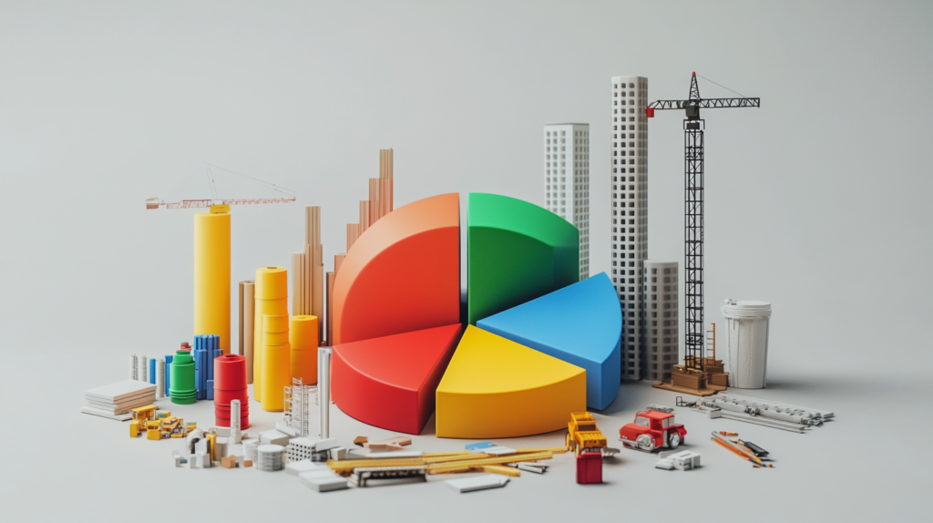 Infographic of project budget showing the division between hard costs and soft costs.