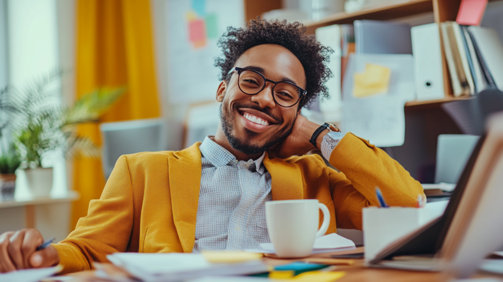 Employee enjoying a break under New Jersey Break Law.