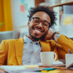 Employee enjoying a break under New Jersey Break Law.