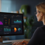 Agile transformation metrics dashboard in a corporate setting.