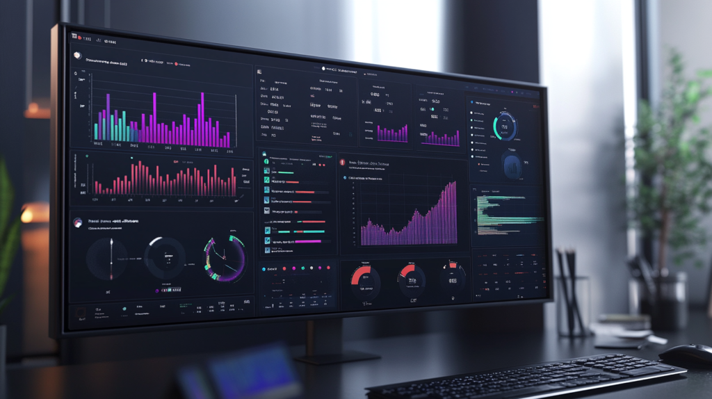 A sleek productivity dashboard showcasing measurable metrics.